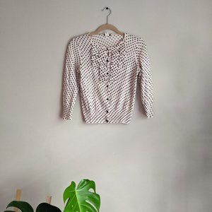 J CREW wool polka dot cardigan w/ sequins
